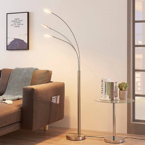 Lindby LED Stehlampe Anea (Modern) in Alu aus Metall (31 flammig, ) - Stehleuchte Floor Lamp Standleuchte Wohnzimmerlampe Wohnzimmerleuchte