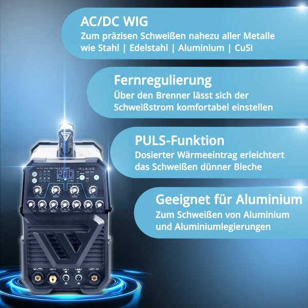 STAHLWERK Schweißgerät AC/DC WIG 200 Puls ST IGBT / 200 A