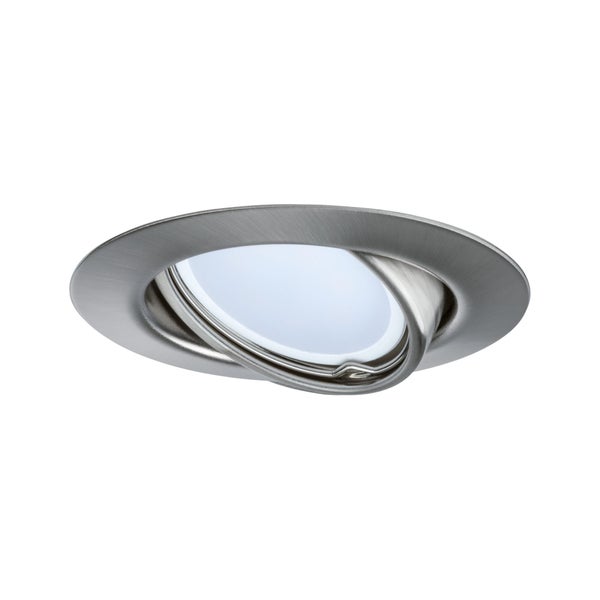 LED Einbauleuchte Base Einzelleuchte schwenkbar rund 90mm 20° GU10 5W 350lm 230V 3000K Eisen gebürstet