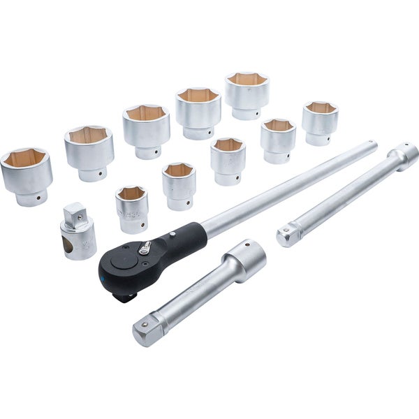 Steckschlüssel Satz mit Ratschenschlüssel, Verlängerung und Adapter