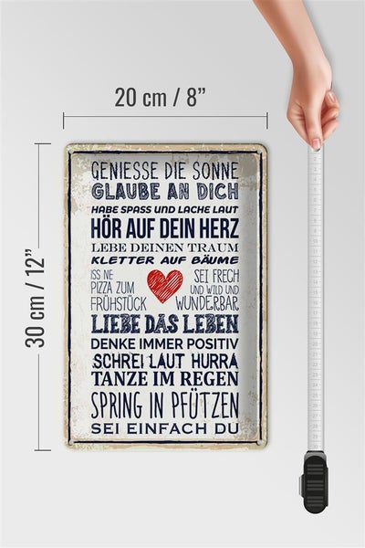 Blechschild Spruch 20x30cm genieße die Sonne