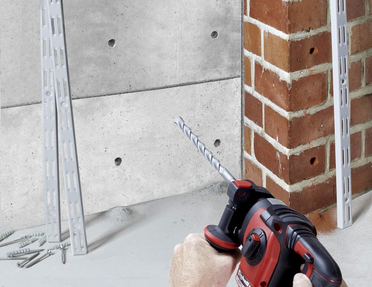 kwb SDS-Plus Hammer Meißel-Set, 12-teiliger Stein-u. Betonbohrer Satz im Kunstoff-Koffer, Bohrer-und Meißelset, groß