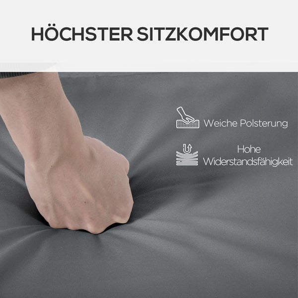 Outsunny Liegenauflage, 196L x 55B x 8H cm, Polyester, PP-Füllung, grau