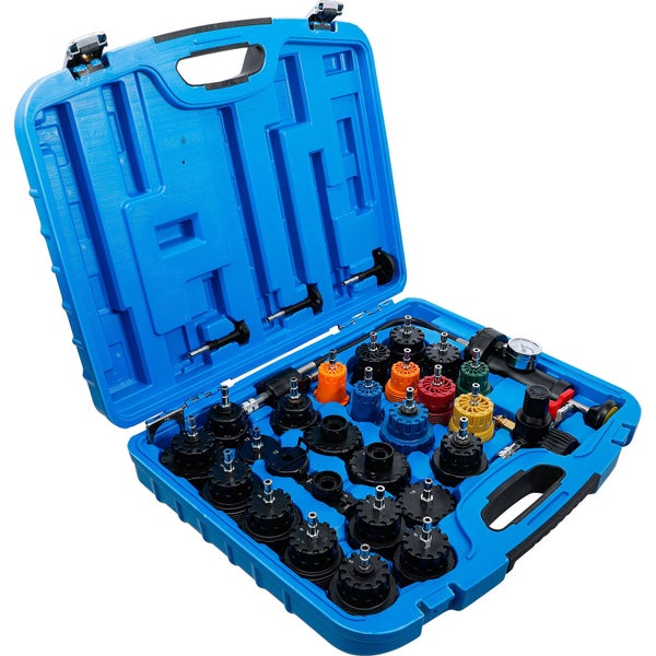 Kühlmittel-Druckprüfgerät Set im blauen Koffer