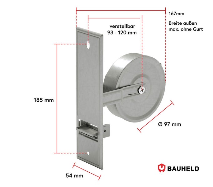 Abmessungen des Spanngurts für Anhänger