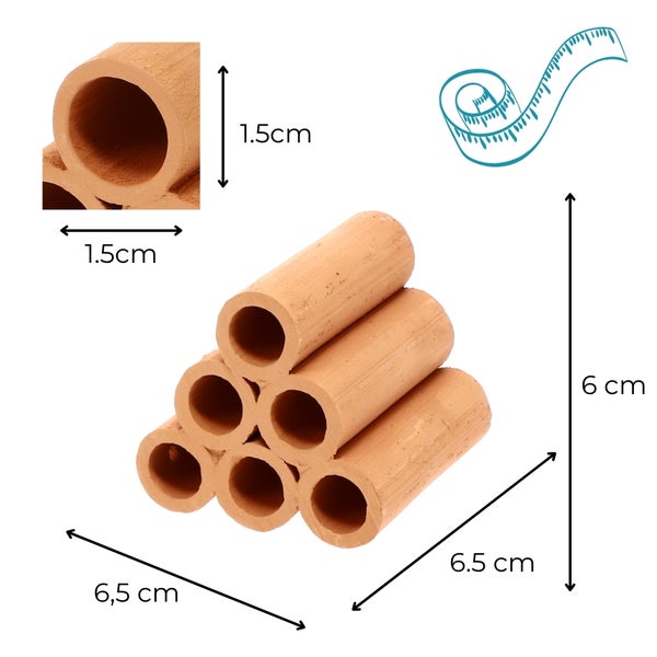 Terracotta-Laichröhre für Aquarien, 6 cm hoch und 6,5 cm breit