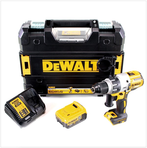 DeWalt Akku-Schlagbohrschrauber Set mit 18 Volt Akku, Ladegerät und Transportkoffer.
