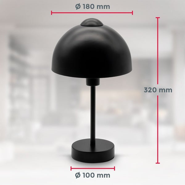 Nachttischlampe - mit Schalter, E14 Fassung, max. 25W, schwarz