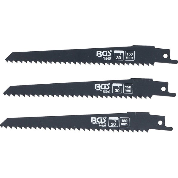 Drei Stichsägeblätter mit einer Länge von 150 Millimeter von BGS technic