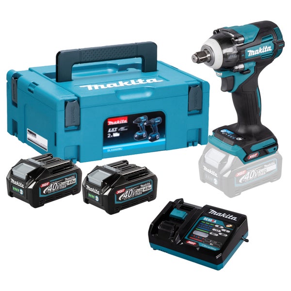 Makita TW004GD201 Akku-Schlagschrauber 40V max. / 2x 2,5 Ah Akku + Ladegerät im Makpac