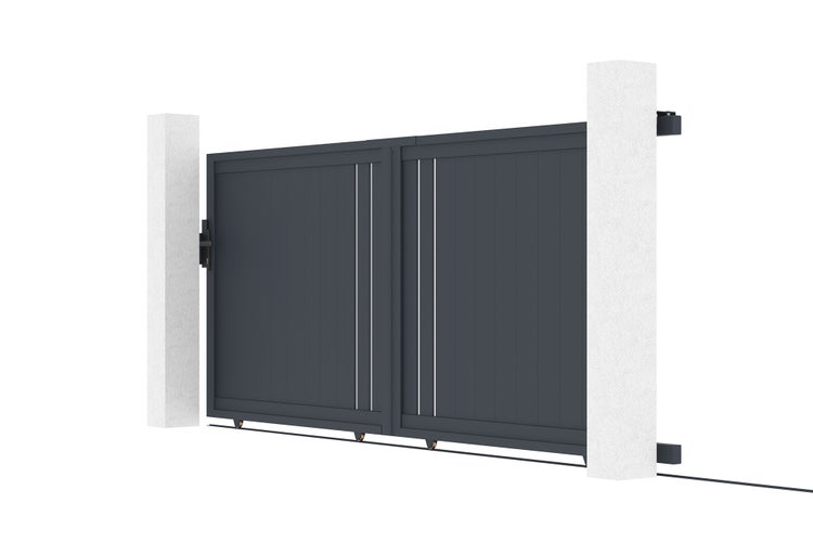 Schiebetor aus aluminium 3,5m GIONA H.140cm grau