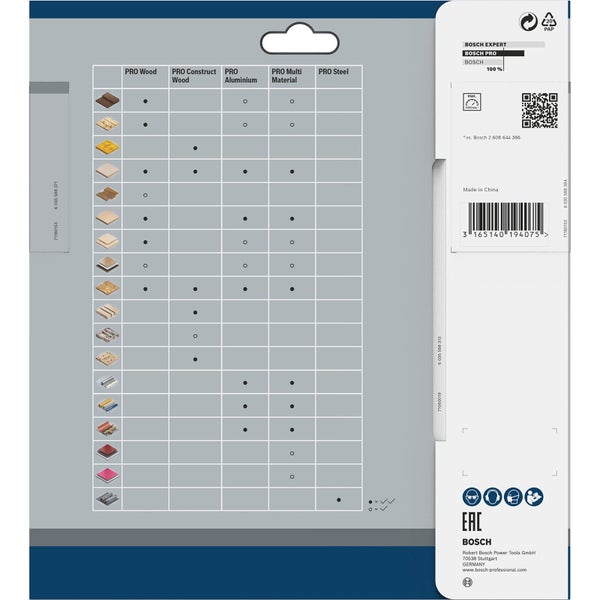 Bosch PRO Wood Kreissägeblatt 190 x 2,6 x 20 mm - 2608640613