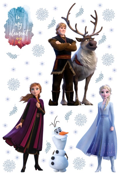 Disney Wandtattoo Die Eiskönigin Blau, Braun und Lila - 65 x 42.5 cm - 600114