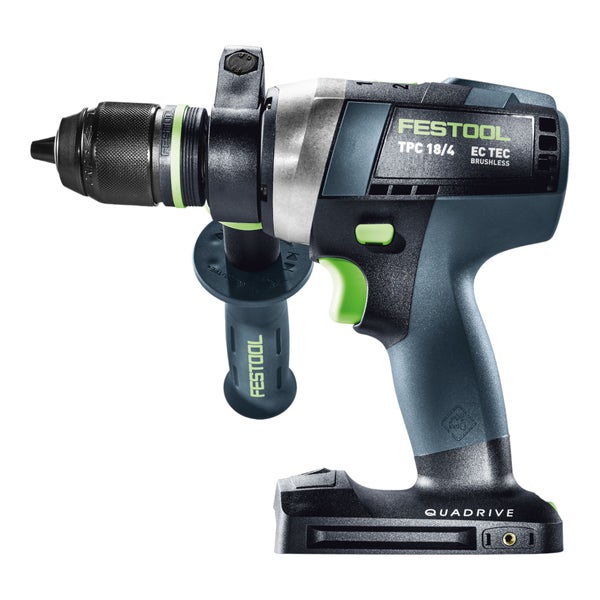 Festool Akku-Schlagbohrschrauber TPC 18/4 mit bürstenlosem Motor und Zusatzhandgriff.