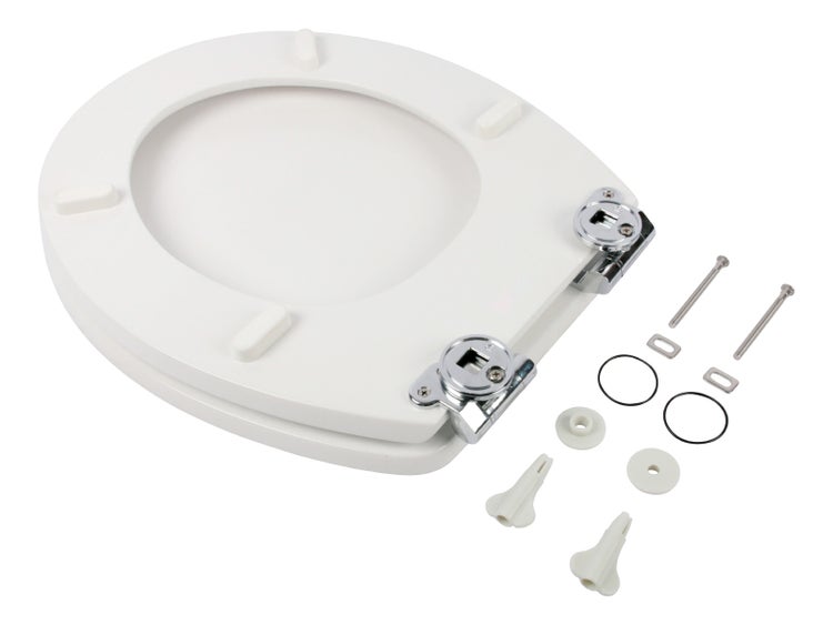 Calmwaters® WC Sitz mit Absenkautomatik, Stein-Motiv Splinter Stone, Holzkern Toilettendeckel, Fast-Fix, Metallscharnier, universale O-Form, ovaler Klodeckel, Toilettensitz Stein, Anthrazit, 26LP5013