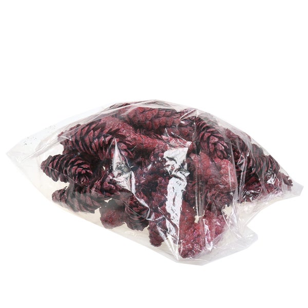 Verpackung mit roten Tannenzapfen