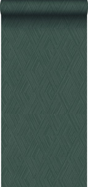 Origin Wallcoverings Tapete 3D-Muster Dunkelgrün - 0,53 x 10,05 m - 347847