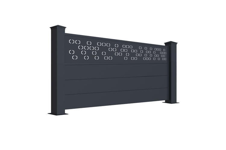 Vorgartenzaun aus Aluminium ADULA 190H90 Grau