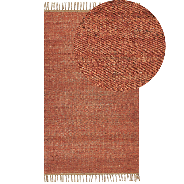 Teppich LUNIA Hellrot 80 x 150 cm Jute