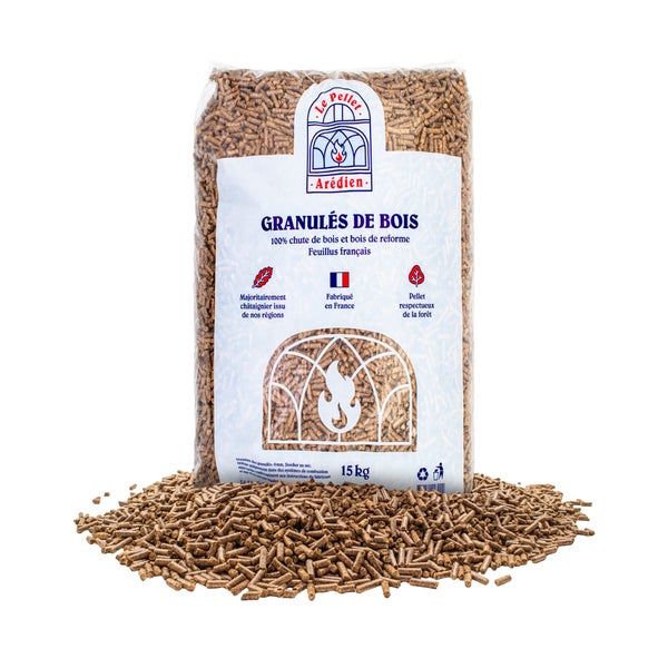 Hartholz Pellets 15 kg, Holzpellets mit hohem Brennwert für Kamin, Heizung, Ofen, aus nachhaltiger Produktion