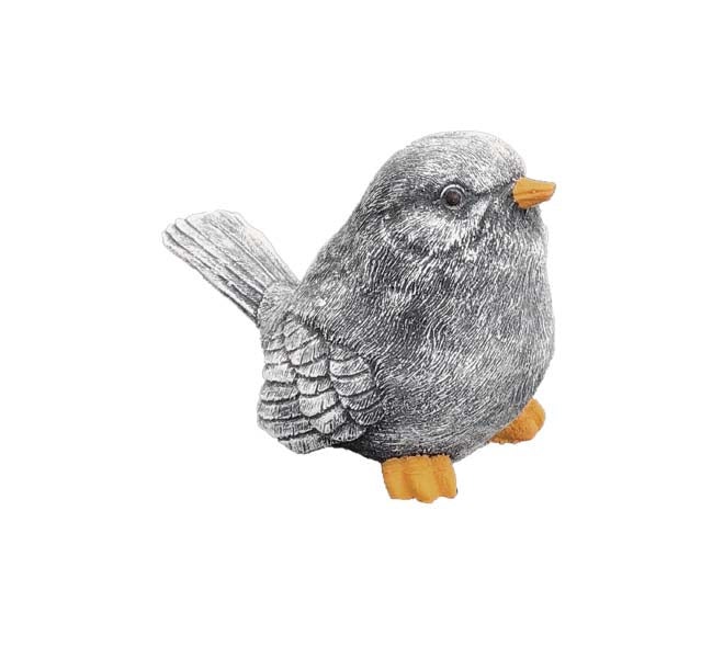 Dekorative Vogel Gartenfigur aus Kunststein fuer den Aussenbereich.