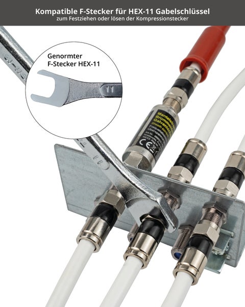 20 Stk. F Stecker für Koaxialkabel 6,8-7,4 mm, Stecker Typ F für Kompressionszange, RG 6 Antennenkabel, Koax Kompressionsstecker Sat-Kabel