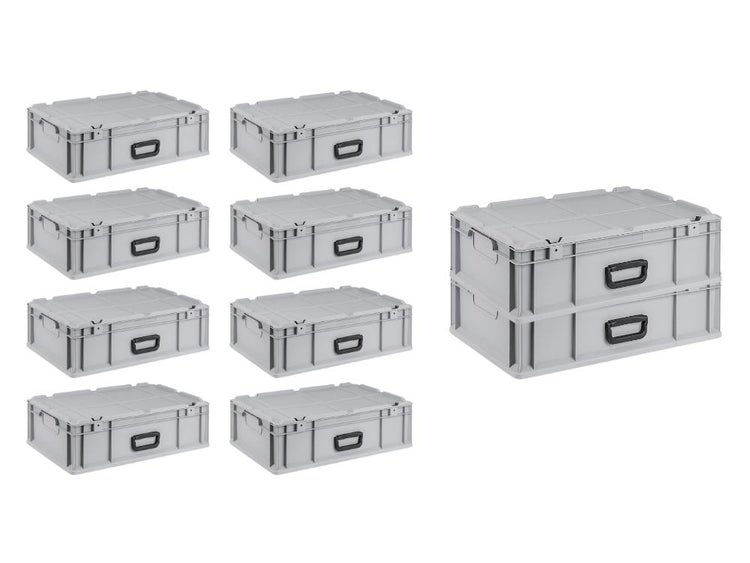 PROREGAL SuperSparSet 10 x Eurobox NextGen Portable HxBxT 18,5 x 40 x 60 cm 34 Liter Eurobehälter Transportbox Transportbehälter Stapelbehälter