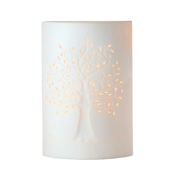 Tischleuchte GILDE Lampe Höhe 28 cm weiß Porzellan