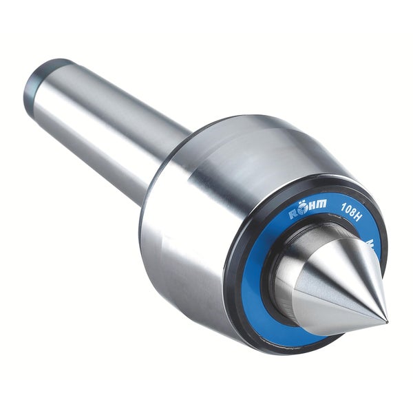 Mitlaufende Zentrierspitze Röhm aus Metall für Drehbänke.