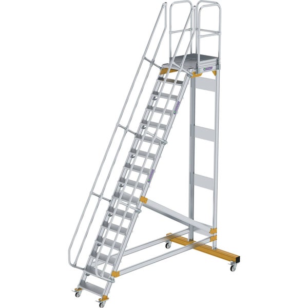 Günzburger Steigtechnik Plattformtreppe 60° fahrbar Stufenbreite 0,6 m 16 Stufen - 600716