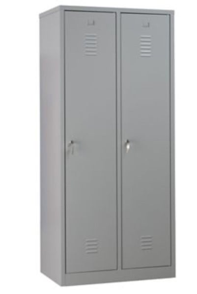 PROREGAL Garderobenspind Camel 2-Fächer HxBxT 180 x 80 x 50 cm Zylinderschloss Grau