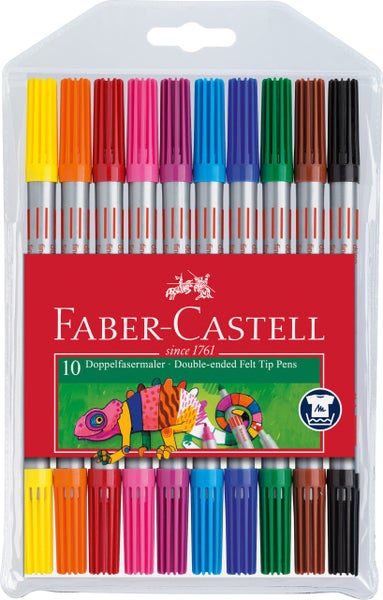 Faber-Castell Filzstifte Doppelfasermaler 10er Set Doppelender Filzstift