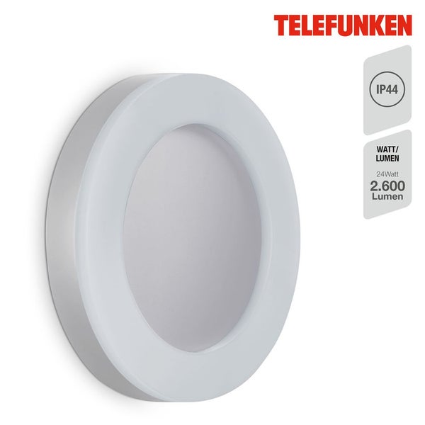Telefunken RIXI - Wand-& Deckenleuchte - 320904TF - Festverbautes LED Modul - Neutralweiß 4000K - 24W - 2600 lm - Ø 32 x 5 cm