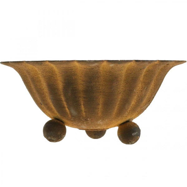 Blumenuntersetzer aus Metall mit drei Füßen