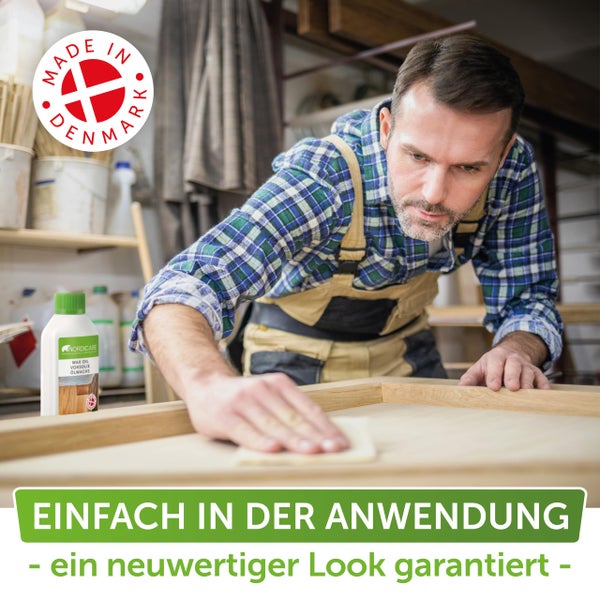 Nordicare Hartwachsöl [1L] farblos zur Holz-Pflege I Holzwachs farblos Öl für vielfältige Holzarten I Wachs Holzöl, Wachsöl für Holz, Holzpflegeöl