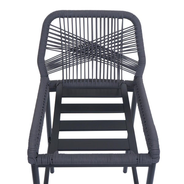 Gartensessel aus Metall und Seil