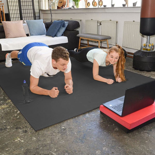 1 cm Dick: 1m² Bodenschutz Fitnessmatte - 4 Sportmatten 50 x 50 cm