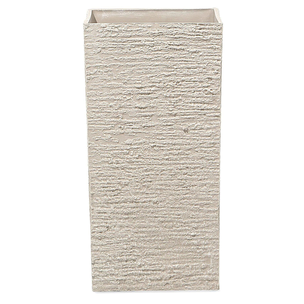 Rechteckiger Pflanzkübel mit strukturierter Oberfläche