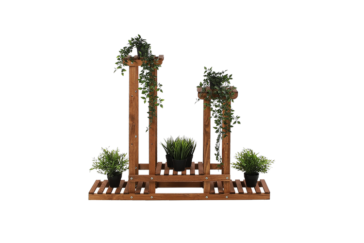 Blumenständer FLORANGE HxBxT 116x95x25cm 5 Ablagen Kieferholz Braun