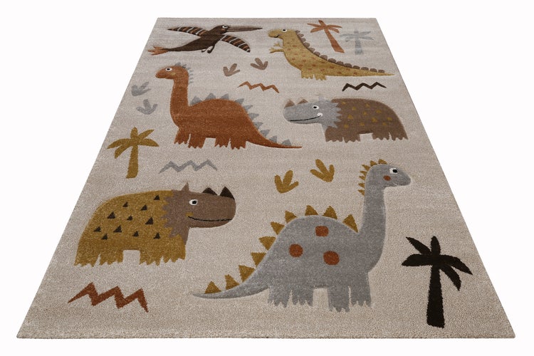 Kinderteppich Sand Beige meliert T-Rex & Friends Smart Kids 80x150 cm