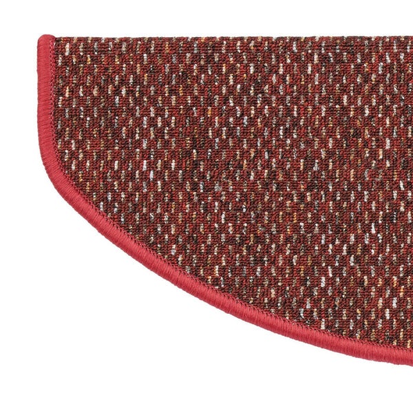 FLOORDIREKT Stufenmatte Ponto - Unempfindlich & Pflegeleicht - Rot - Halbrund - 23,5 x 65 cm