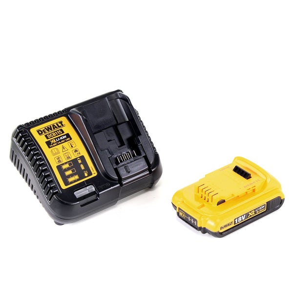 DeWalt Schnellladegerät DCB115 und Lithium-Ionen-Akku XR 18 Volt 2,0 Amperestunden.