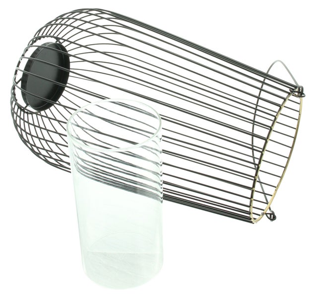 FRANK FLECHTWAREN | Windlicht Modern, groß, METALL, GLAS, 19,5 x 19,5 x 31,5 cm