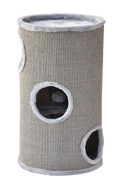 Kratztonne Condo - mit Spielball - rundum Sisalgeflecht M 70 cm grau