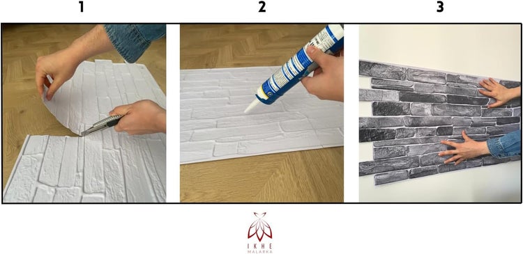 0,4m² 3D PVC Kunststoff Verkleidung Paneele Steinoptik Wandpaneele Wandverkleidung Decke Deckenpaneele Fliesen Imitat 90x48cm (CPVC01)