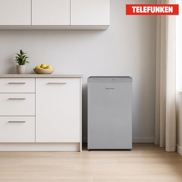Telefunken Kühlschrank mit Gefrierfach (nur für Eiswürfel) 89 Liter klein und freistehend CF-33-101-S2 silber