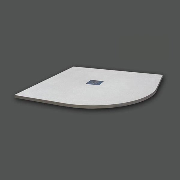 Duschwanne 90X90 cm Halbrund Vulcano Line Slim Weiß aus Kunstharz und Marmorpulver mit freiem Abfluss - FRASCIO