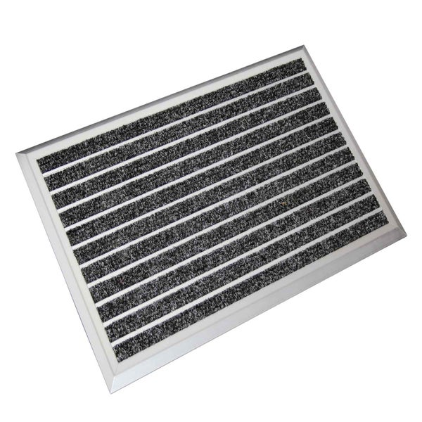 Fußabstreifer mit Aluminiumrahmen und Textileinsatz