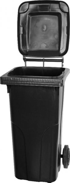 PROREGAL Mülltonne Mgb 120 Liter HDPE-Kunststoff Grau/Schwarz