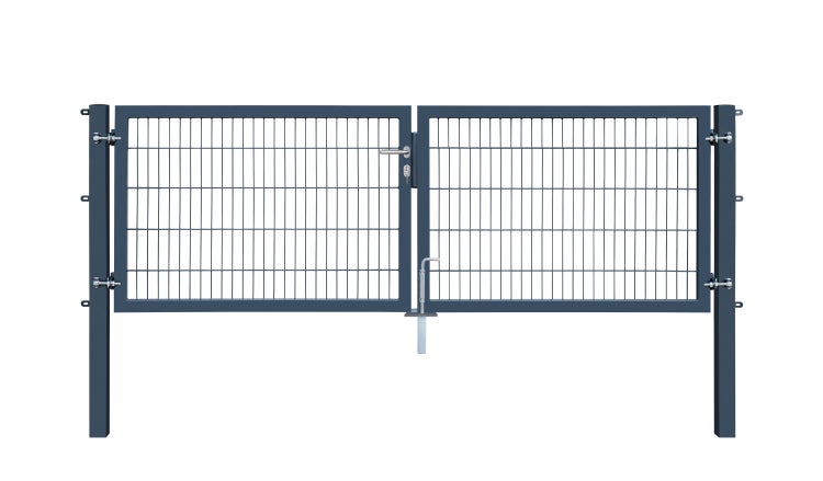 Doppeltor aus Metallgitter für den Außenbereich